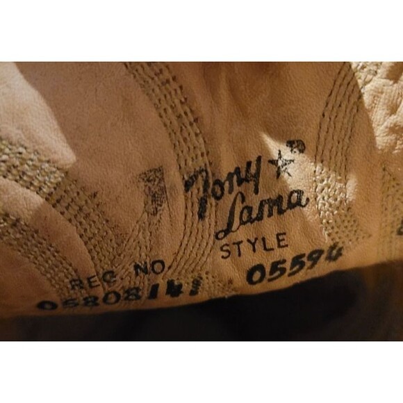 Vintage Tony Lama Light Brown Ostrich Quill Leather Cowboy Boots 8.5 D - Picture 9 of 11